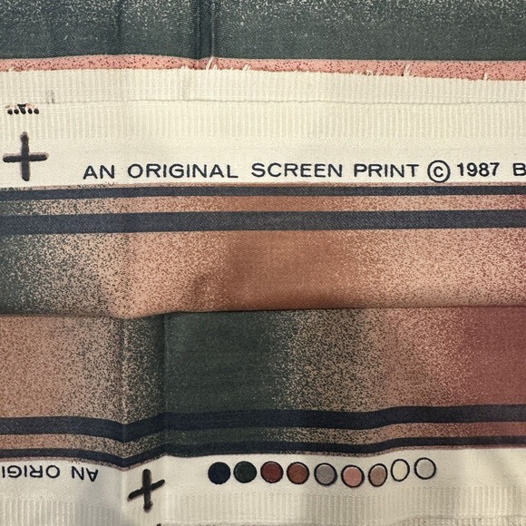 Bloomcraft FABRIC Screen Print Soil & Stain Repeller 80’s Multi 55”x5 Yards Vtg - Picture 5 of 11